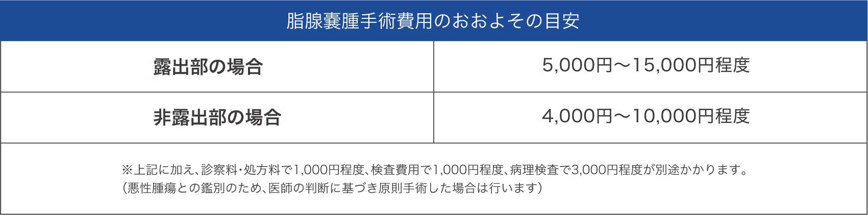 Sebaceous cyst treatment fees (PC)
